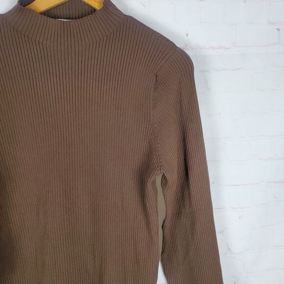 NEW Babaton Ambrosia Sculpt Knit Top Size 2XL Coffee Bean Brown Long Sleeve Rib - Picture 9 of 16